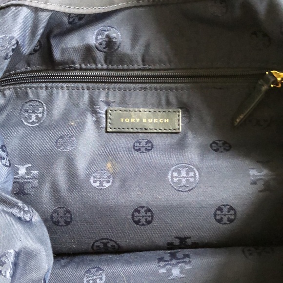 Tory Burch Navy Blue Nylon Cinched Tote Bag - Picture 10 of 14